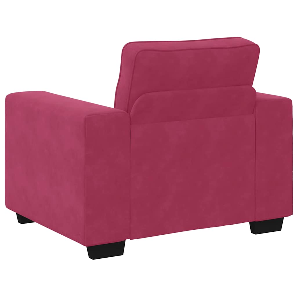 Ensemble de canapés 3 pcs avec coussins Rouge bordeaux Velours - XIOS