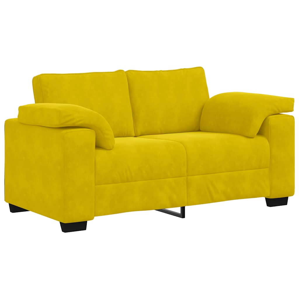 Ensemble de canapés 3 pcs avec coussins Jaune Velours - XIOS