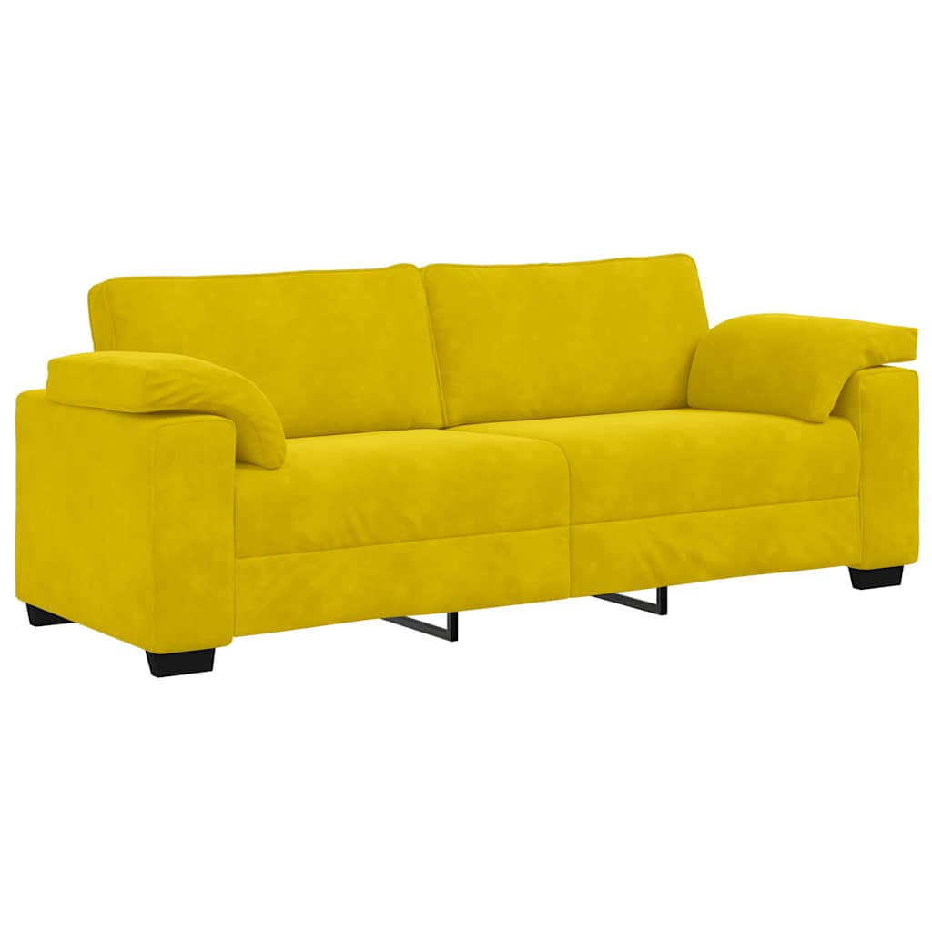 Ensemble de canapés 3 pcs avec coussins Jaune Velours - XIOS