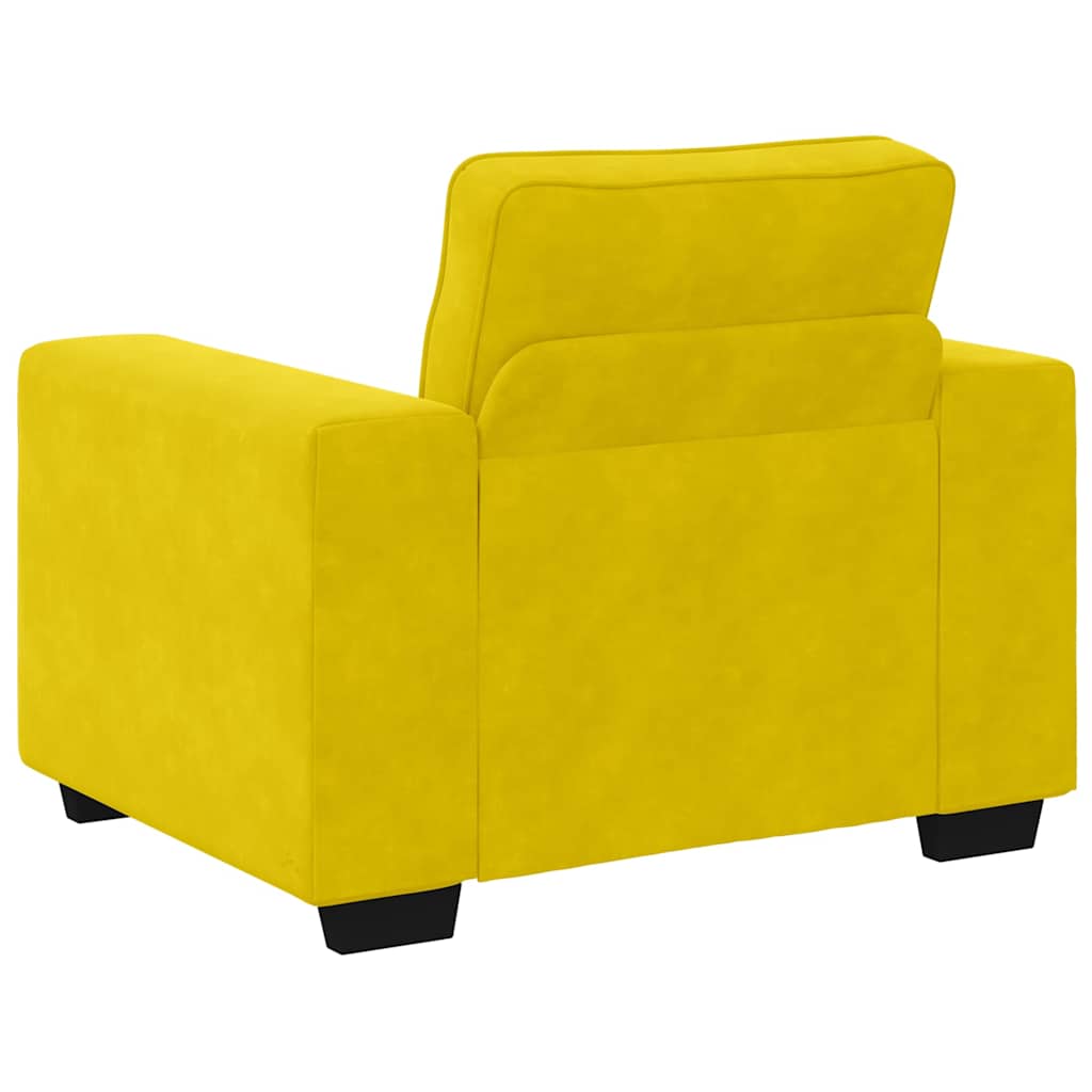 Ensemble de canapés 3 pcs avec coussins Jaune Velours - XIOS