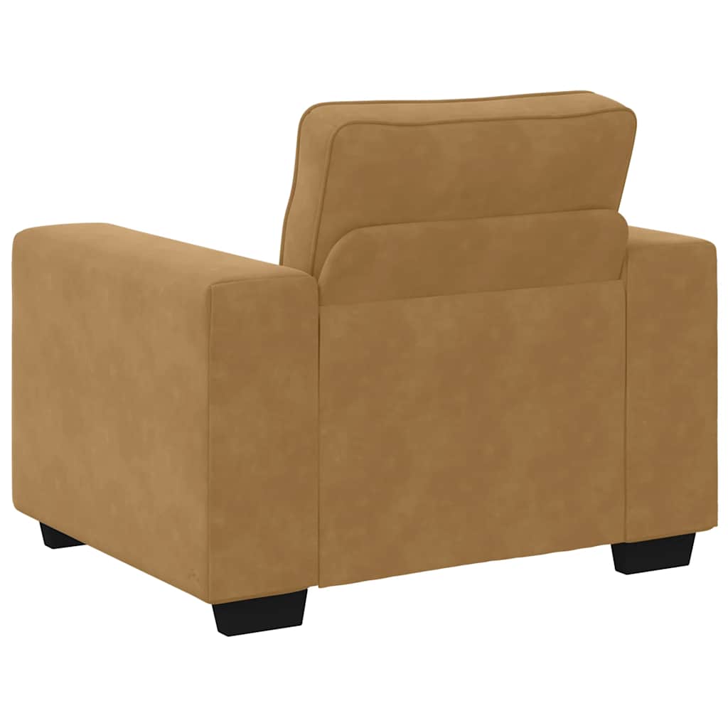 Ensemble de canapés 3 pcs avec coussins Marron Velours - XIOS