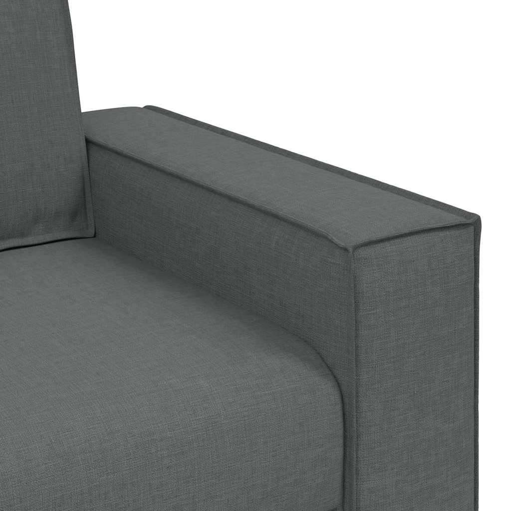 Ensemble de canapé 2 pcs avec coussins en tissu gris foncé - XIOS