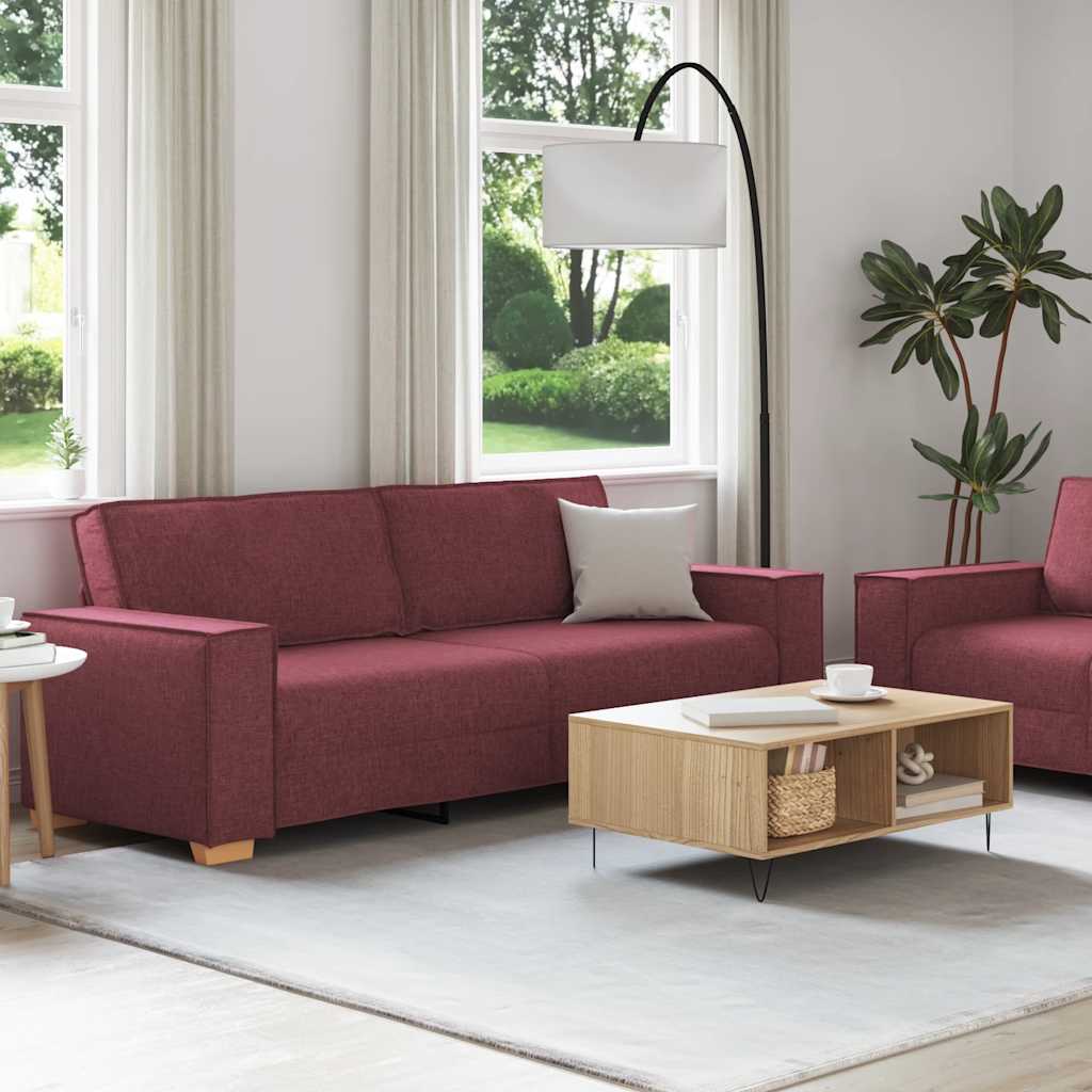Ensemble de canapé 2 pcs avec coussins en tissu rouge bordeaux - XIOS