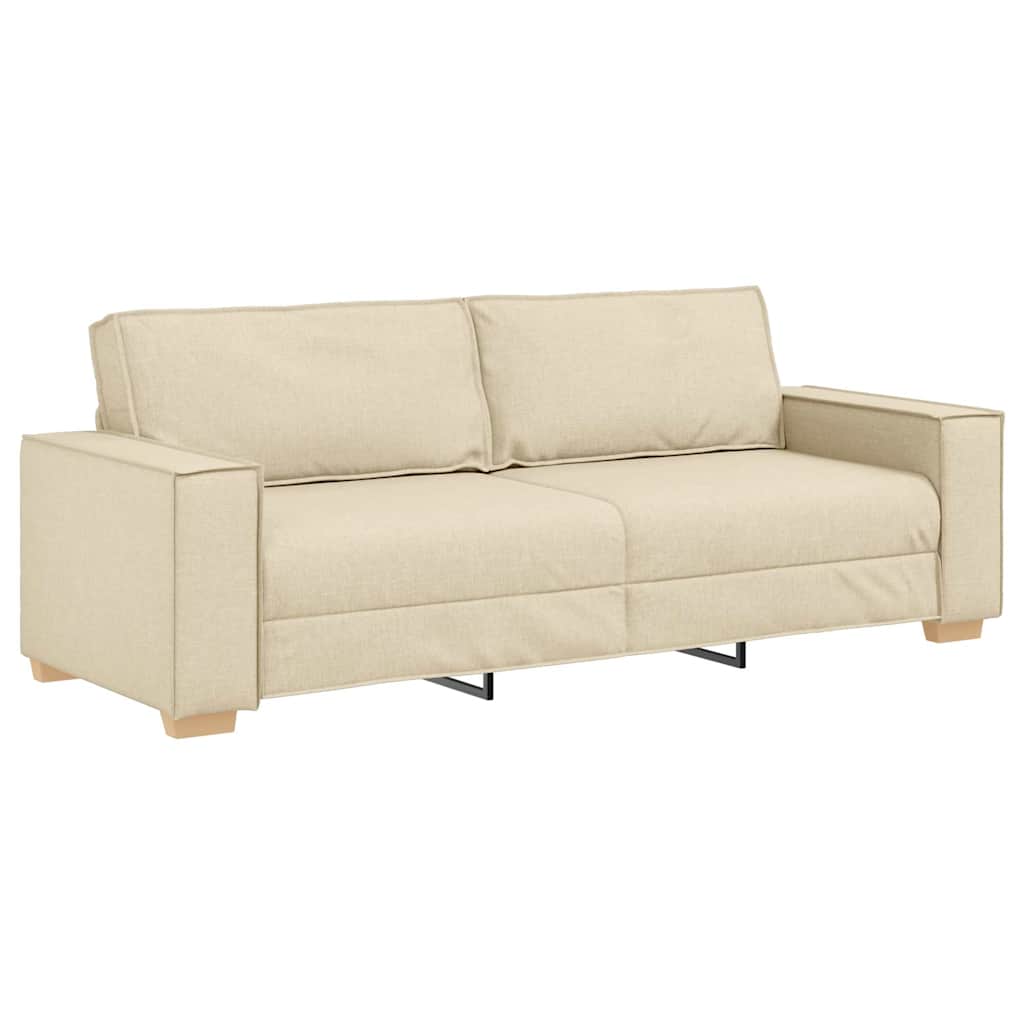 Ensemble de canapé 2 pcs avec coussins en tissu crème