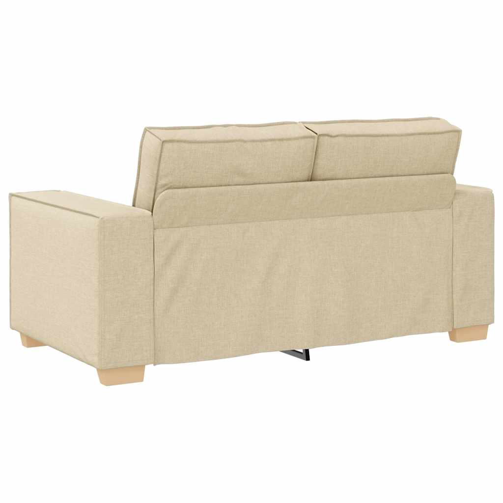 Ensemble de canapé 2 pcs avec coussins en tissu crème