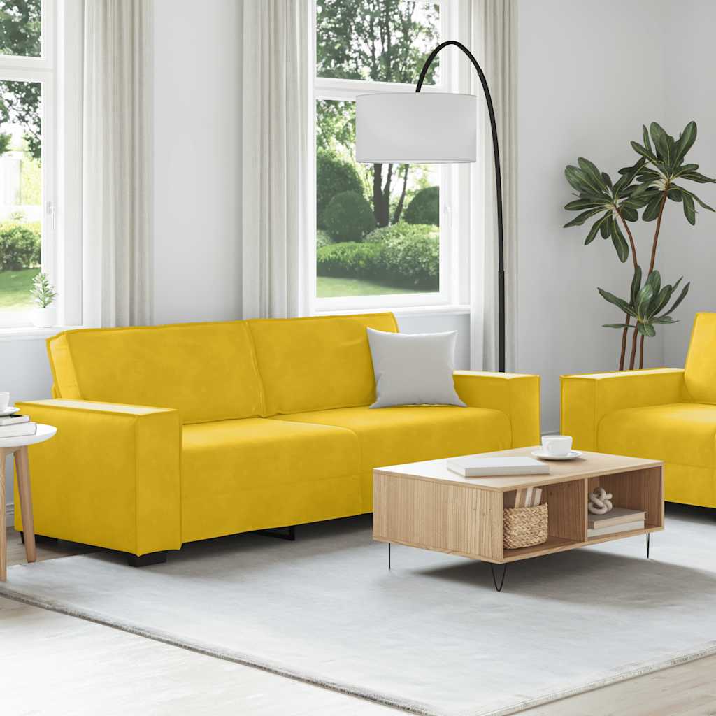 Ensemble canapé 2 pcs avec coussins velours jaune - XIOS