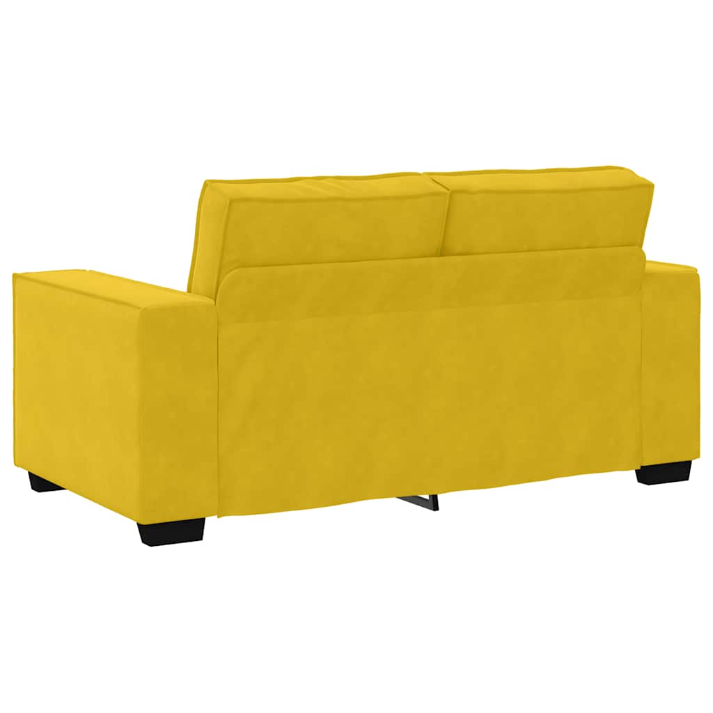 Ensemble canapé 2 pcs avec coussins velours jaune - XIOS