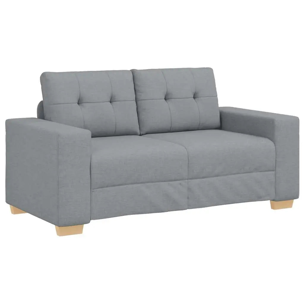 Ensemble de canapé 2 pcs avec coussins en tissu gris clair - XIOS