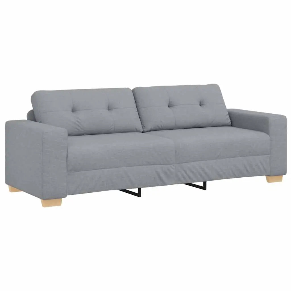 Ensemble de canapé 2 pcs avec coussins en tissu gris clair - XIOS