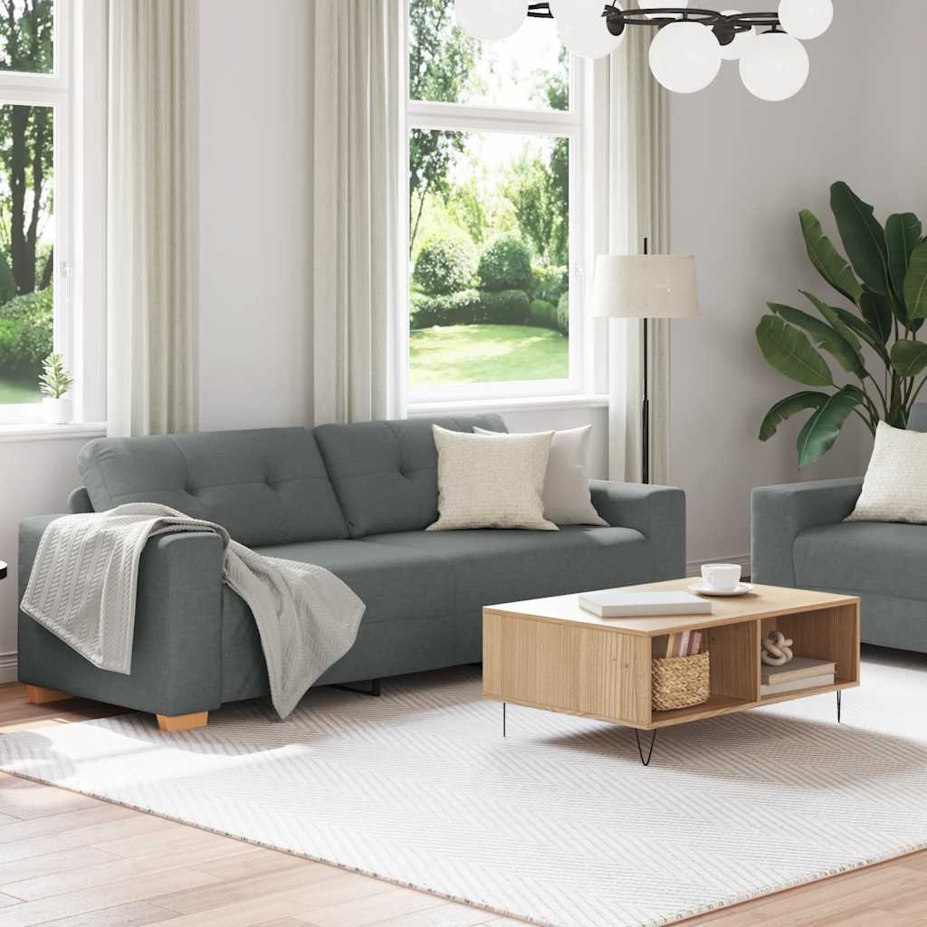 Ensemble de canapé 2 pcs avec coussins en tissu gris foncé - XIOS