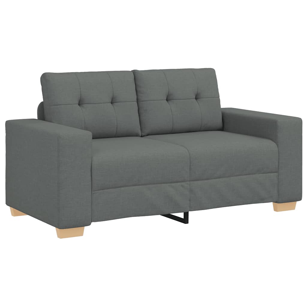 Ensemble de canapé 2 pcs avec coussins en tissu gris foncé - XIOS