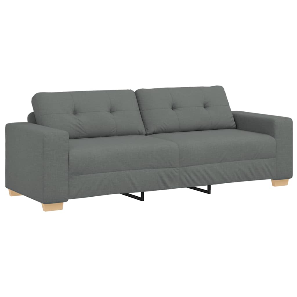 Ensemble de canapé 2 pcs avec coussins en tissu gris foncé - XIOS