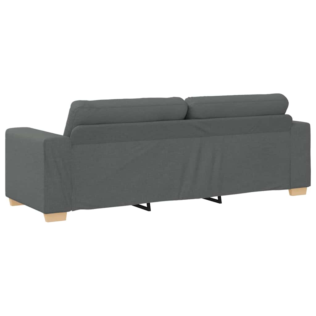 Ensemble de canapé 2 pcs avec coussins en tissu gris foncé - XIOS