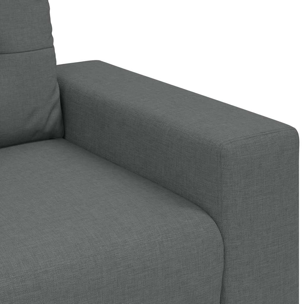 Ensemble de canapé 2 pcs avec coussins en tissu gris foncé - XIOS