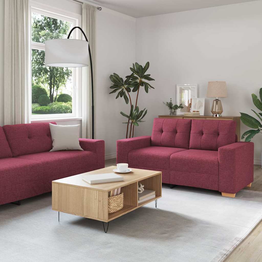 Ensemble de Canapés 2 pcs Bordeaux 221 x 78 x 80 cm Tissu - XIOS