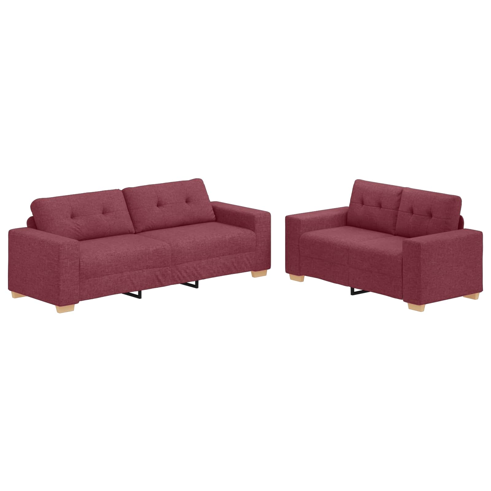 Canapé 2 pcs Rouge Vin 221 x 80 x 80 cm Tissu - XIOS