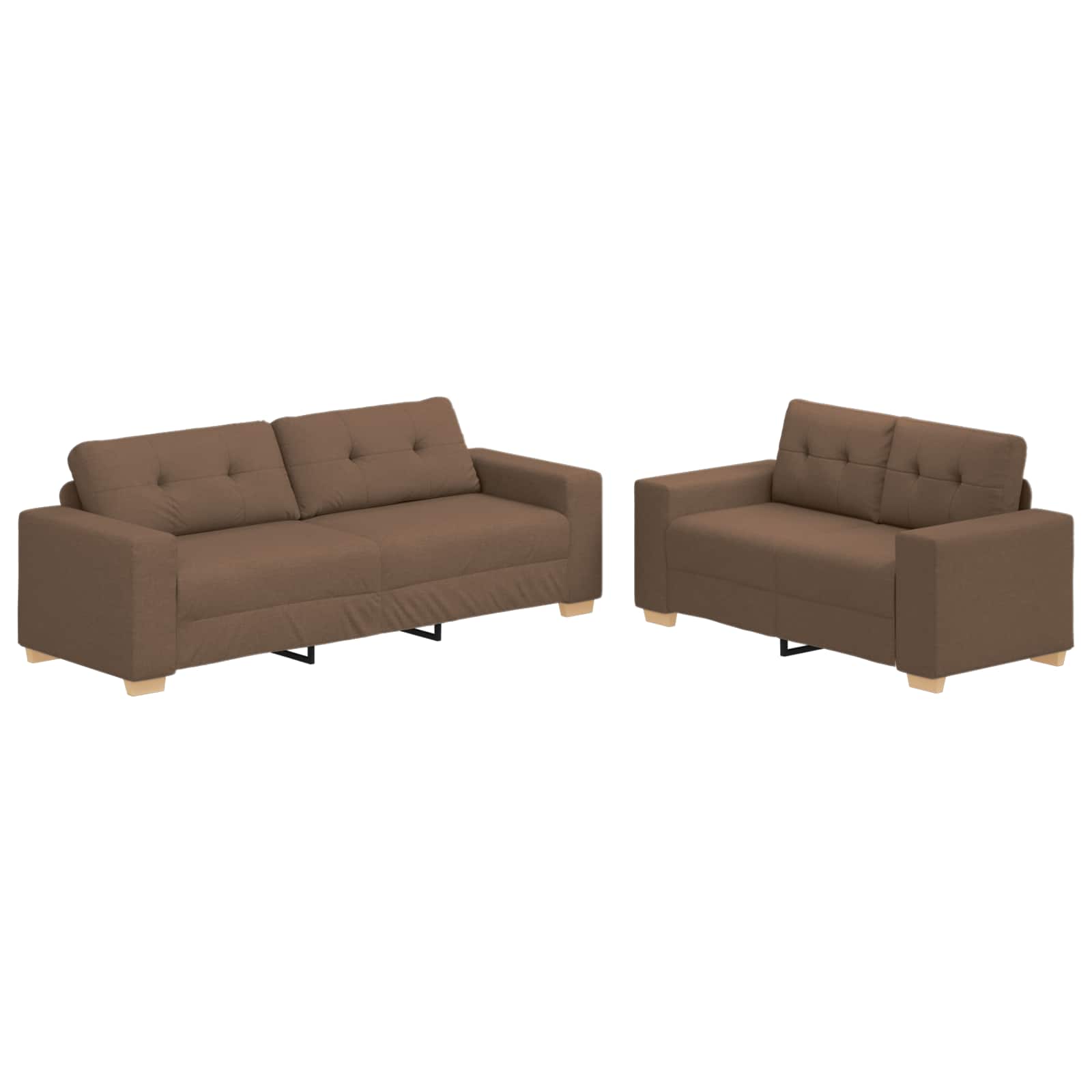 Canapé 2 pcs Marron 221 x 80 x 80 cm Tissu - XIOS