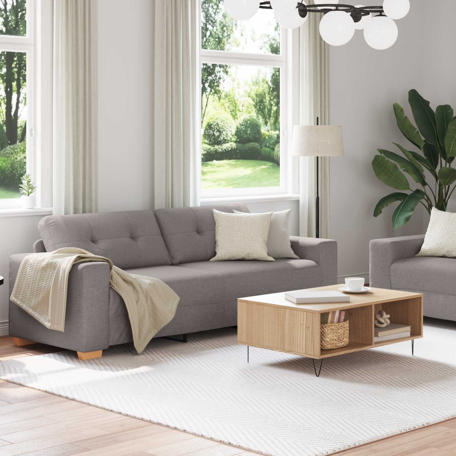 Canapé 2 pcs Taupe 221 x 80 x 80 cm Tissu - XIOS