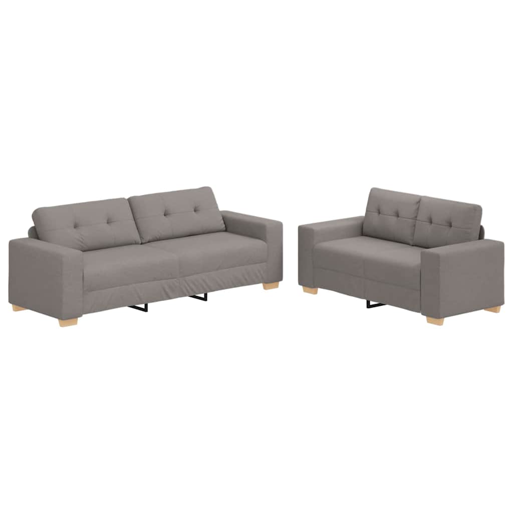Ensemble de Canapés 2 pcs Taupe 221 x 78 x 80 cm Tissu - XIOS