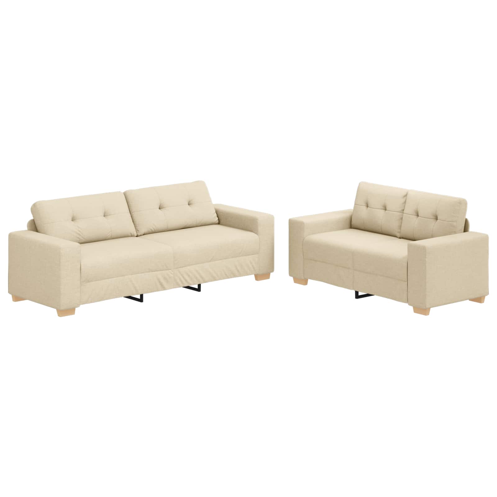 Canapé 2 pcs Crème 221 x 80 x 80 cm Tissu - XIOS