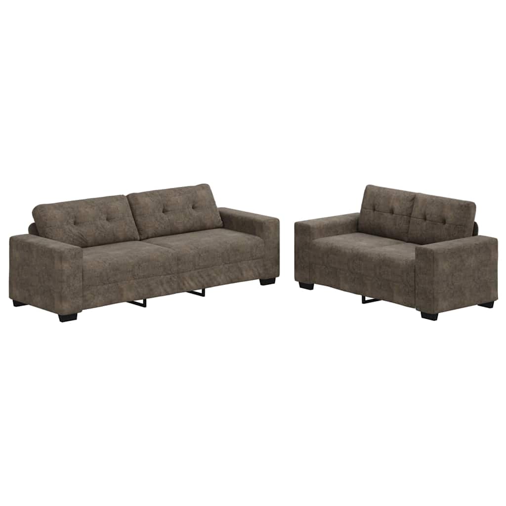 Canapé 2 pcs Gris foncé 221 x 80 x 80 cm tissu - XIOS