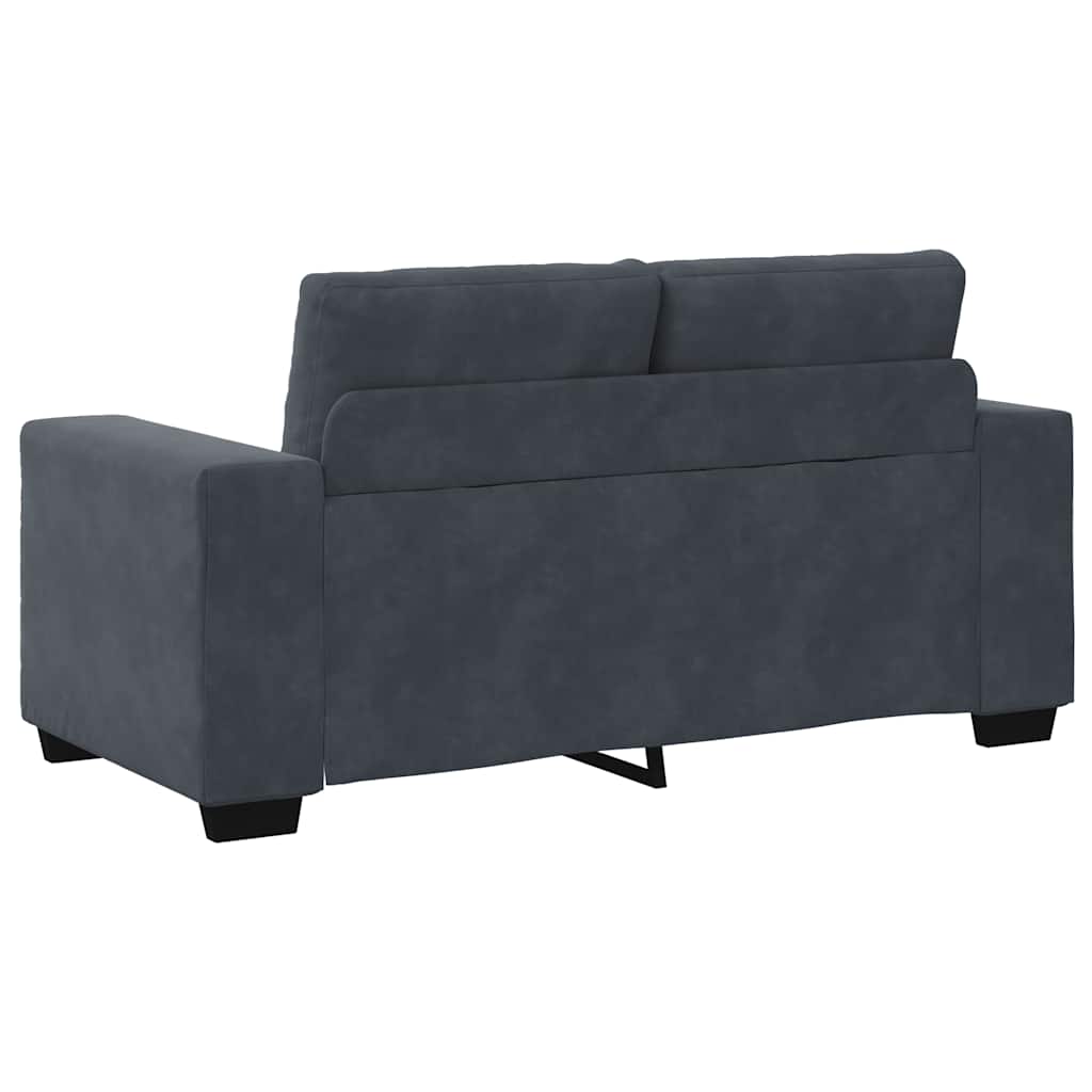Ensemble canapé 2 pcs avec coussins velours gris foncé - XIOS
