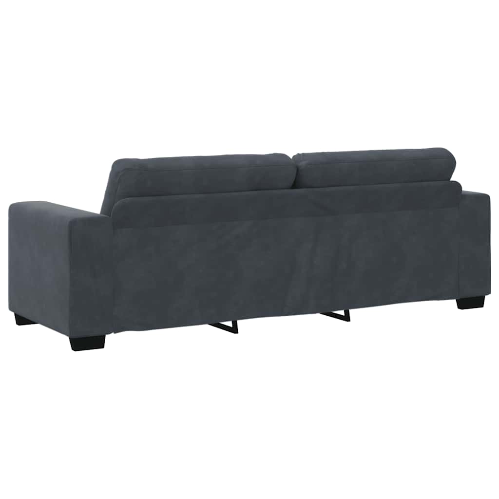 Ensemble canapé 2 pcs avec coussins velours gris foncé - XIOS