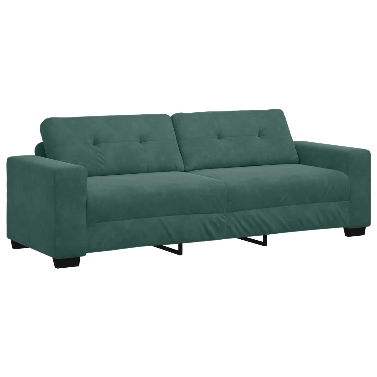 Canapé 2 pcs Vert foncé 221 x 80 x 80 cm tissu