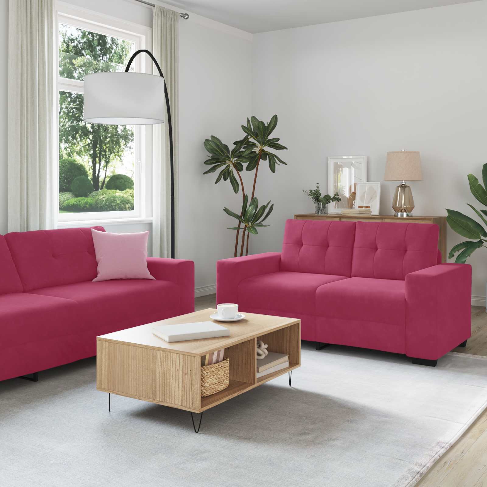 Canapé 2 pcs Rouge Vin 221 x 80 x 80 cm tissu - XIOS