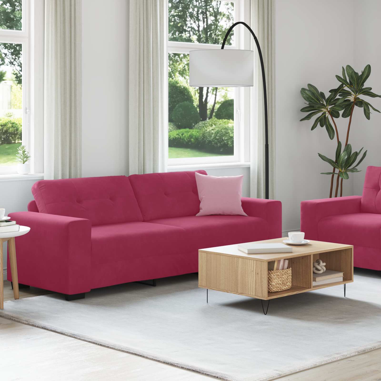 Canapé 2 pcs Rouge Vin 221 x 80 x 80 cm tissu - XIOS