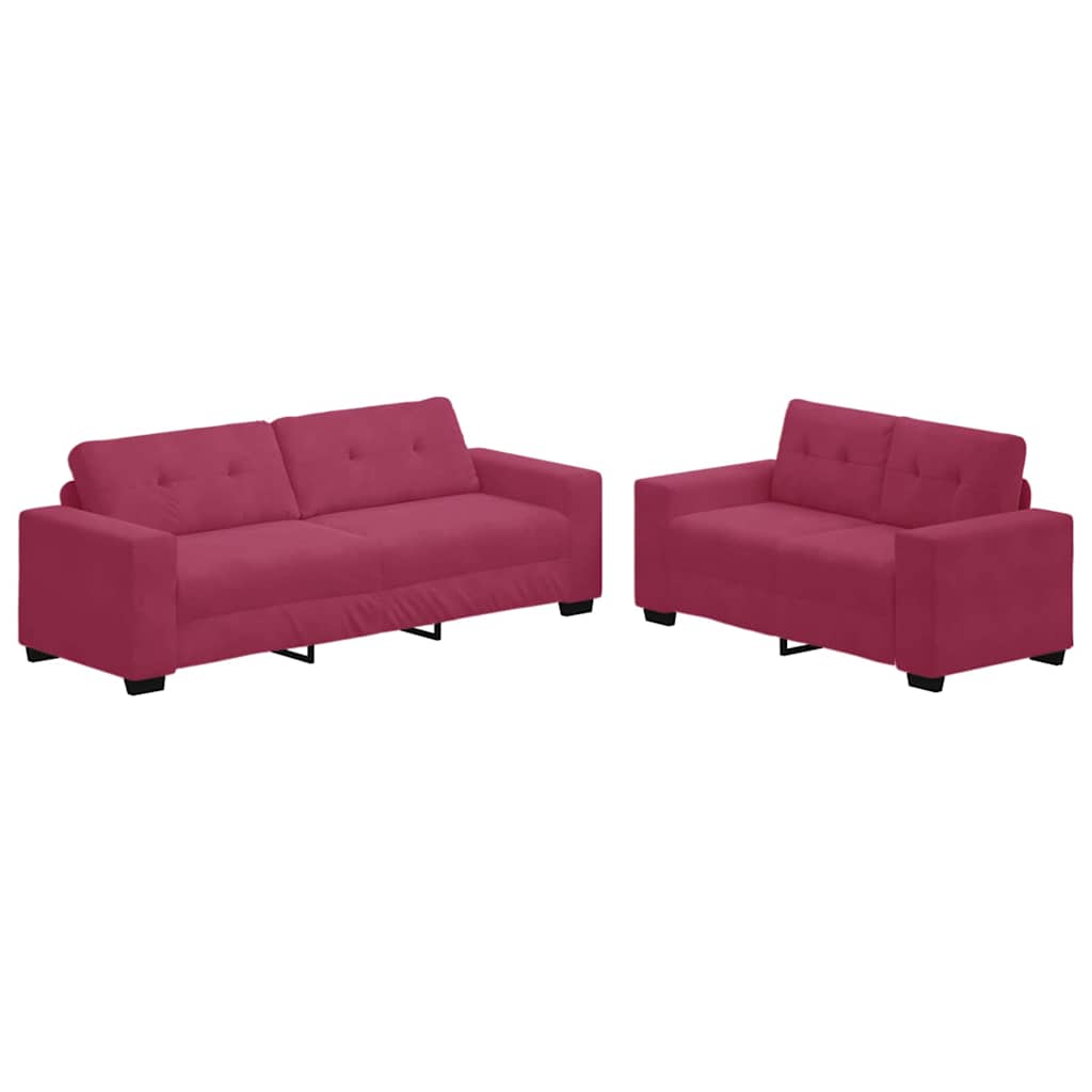 Ensemble de Canapés 2 pcs Rouge bordeaux 221 x 78 x 80 cm - XIOS