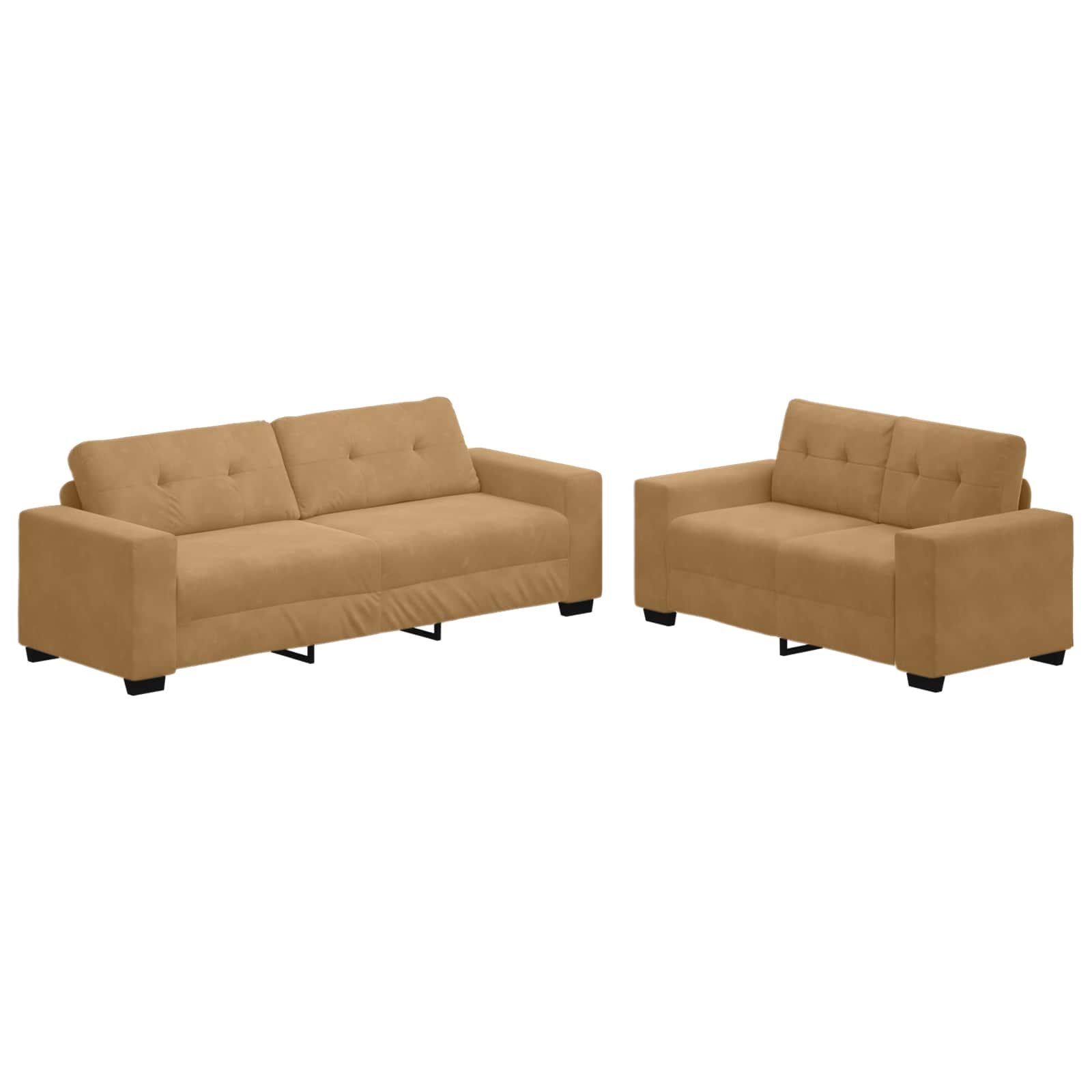 Canapé 2 pcs Marron 221 x 80 x 80 cm Velours