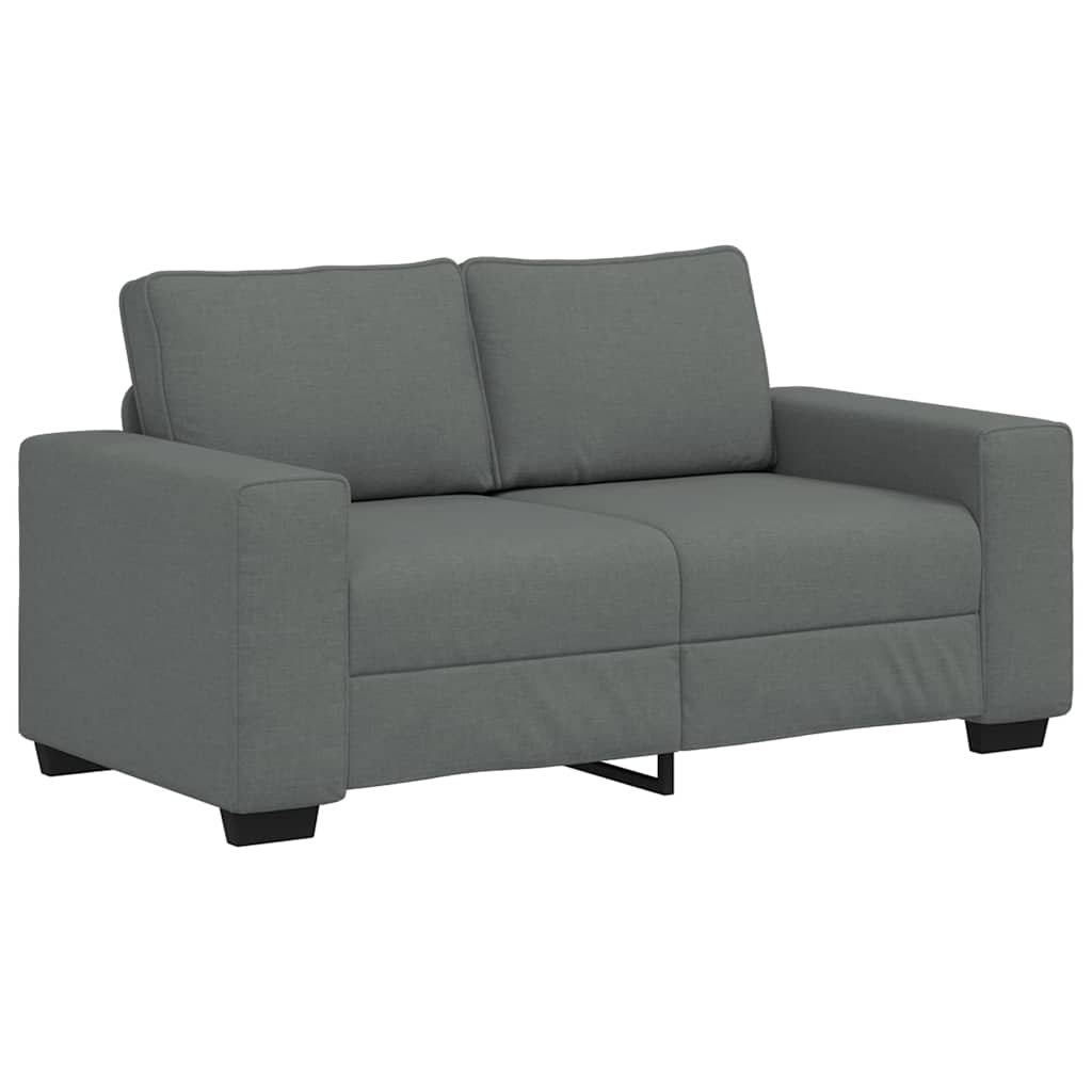 Ensemble de canapé 2 pcs avec coussins en tissu gris foncé