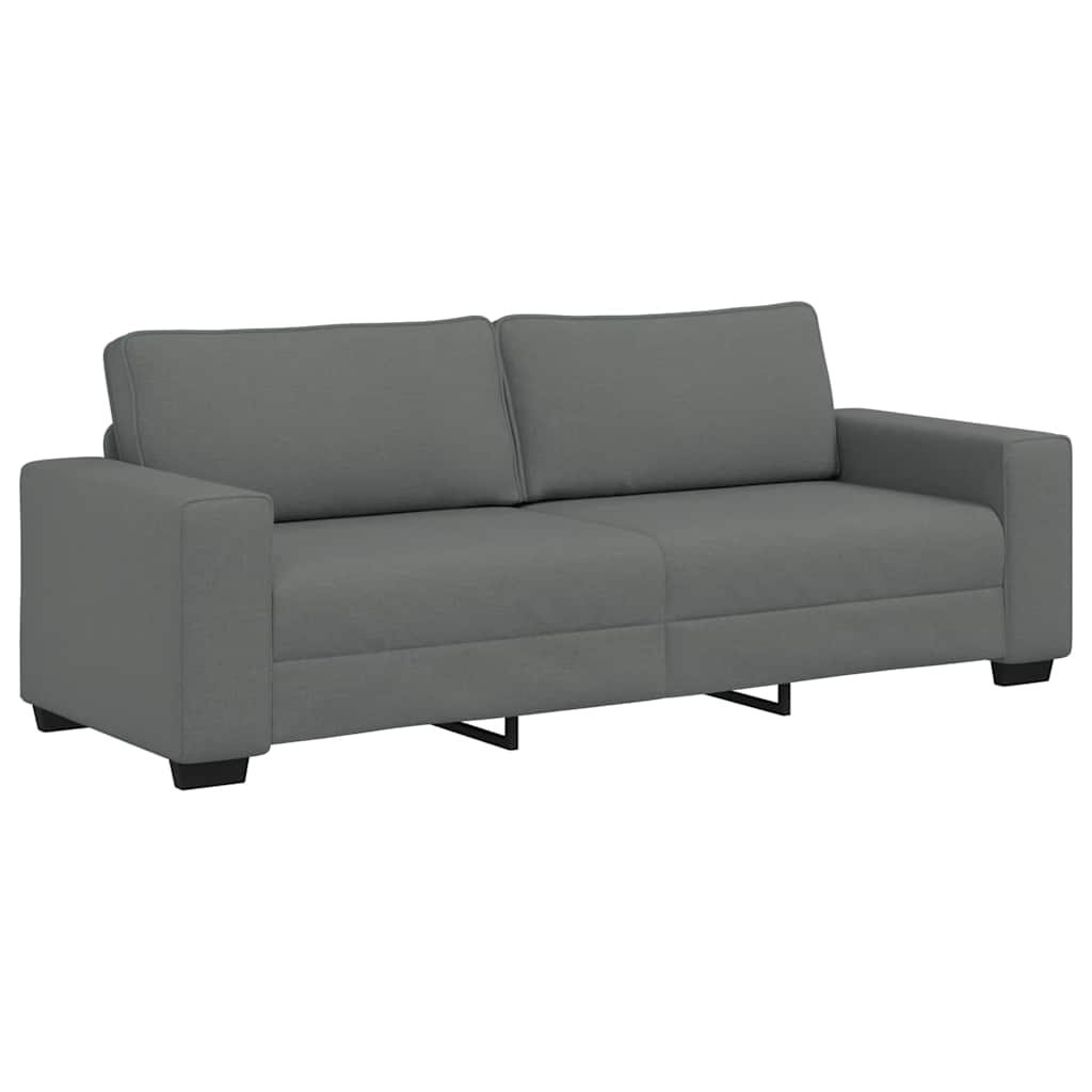 Ensemble de canapé 2 pcs avec coussins en tissu gris foncé