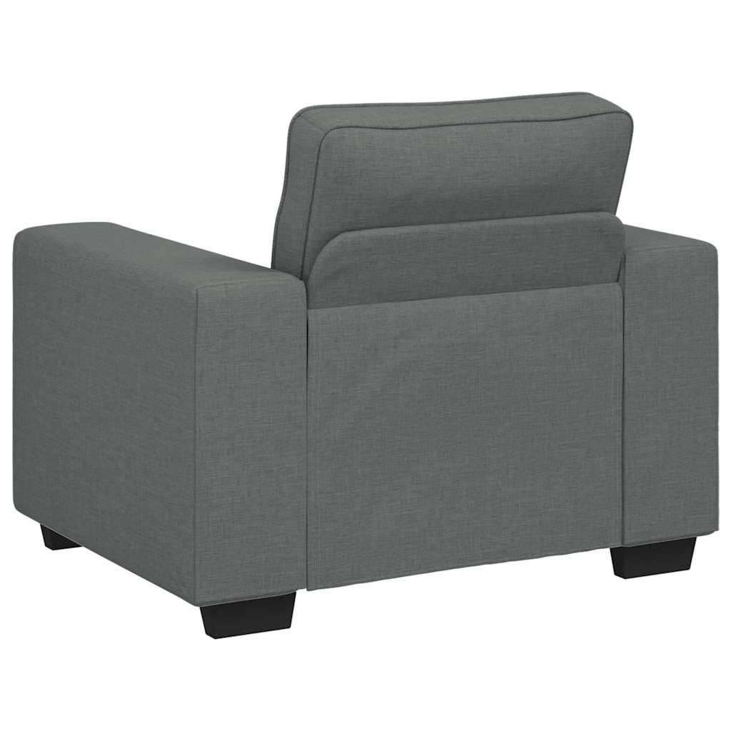 Ensemble de canapé 2 pcs avec coussins en tissu gris foncé