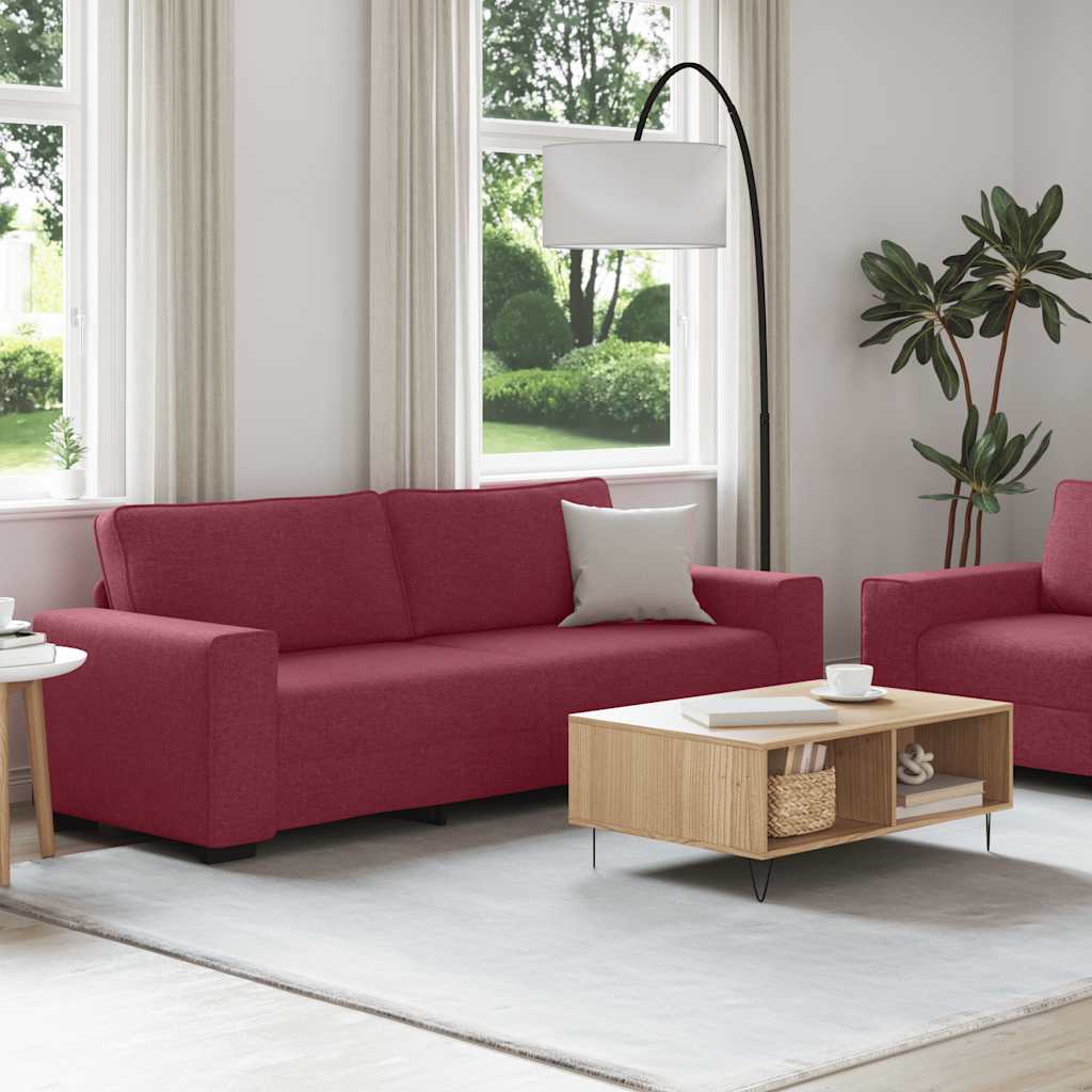Ensemble de canapé 2 pcs avec coussins en tissu rouge bordeaux - XIOS