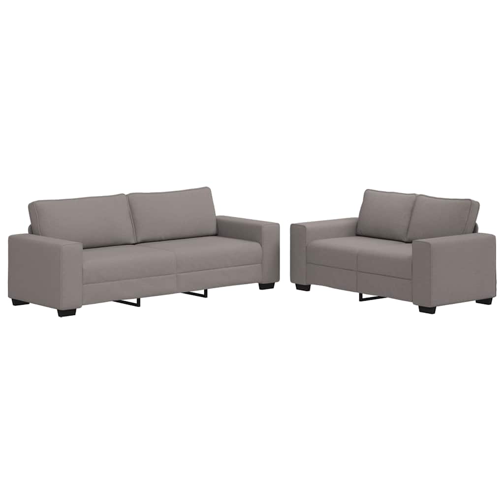 Ensemble de canapé 2 pcs avec coussins en tissu taupe - XIOS