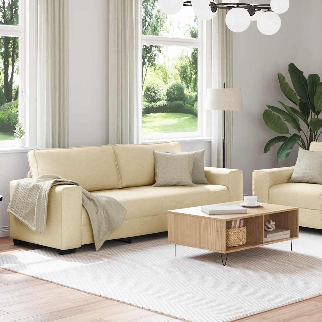 Ensemble de canapé 2 pcs avec coussins en tissu crème - XIOS
