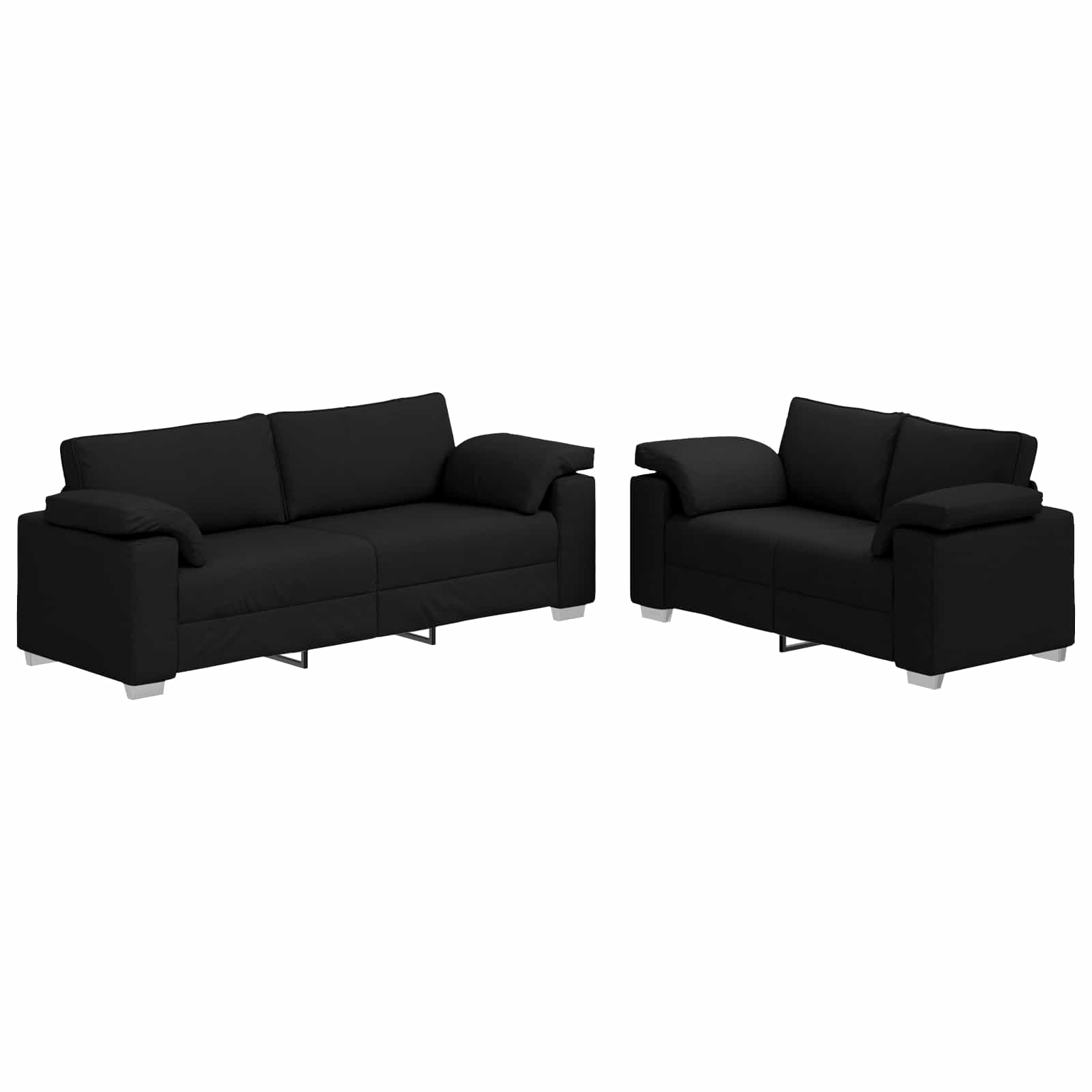 Canapé 2 pcs Noir 219 x 80 x 82 cm tissu - XIOS