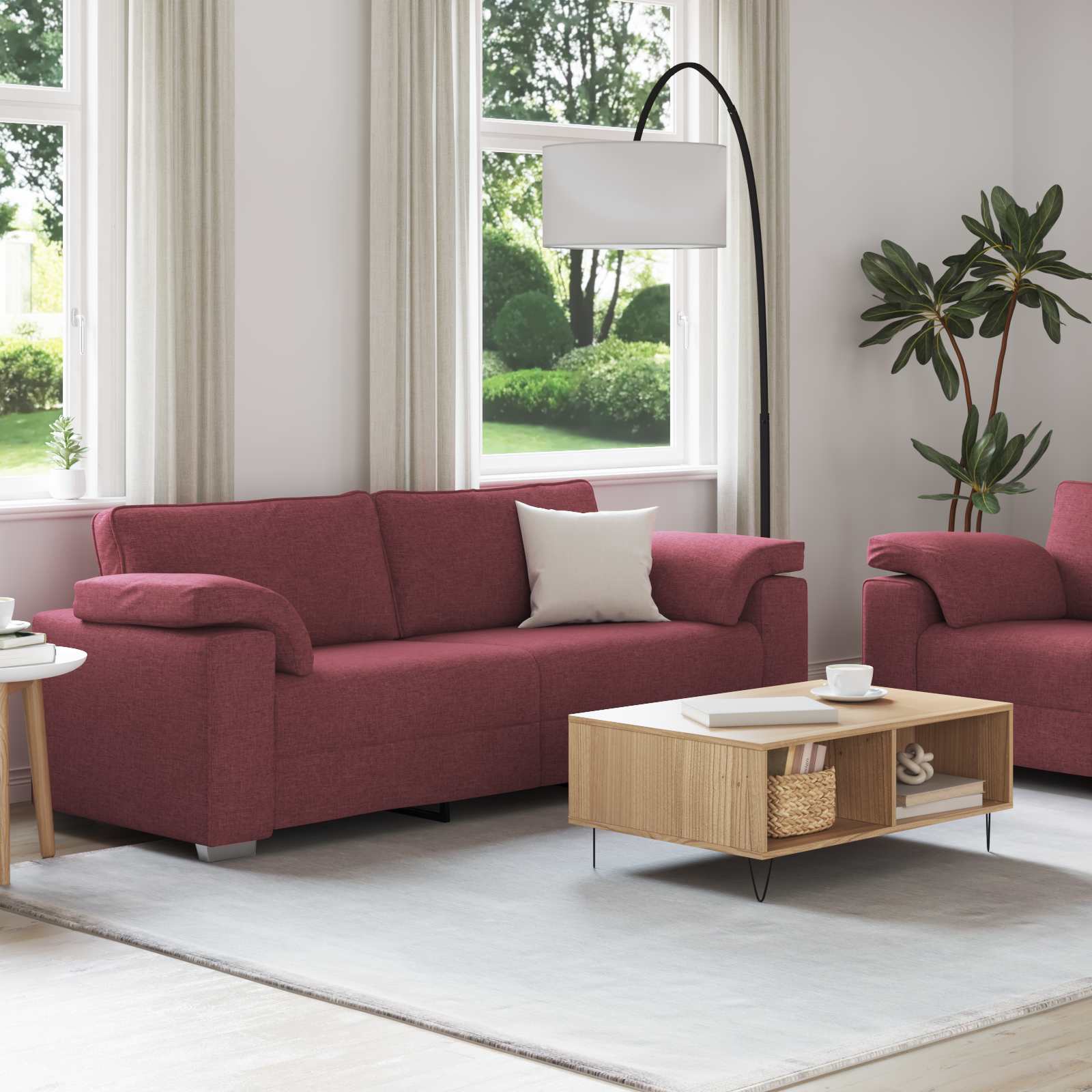 Canapé 2 pcs Bordeaux 219 x 80 x 82 cm tissu - XIOS