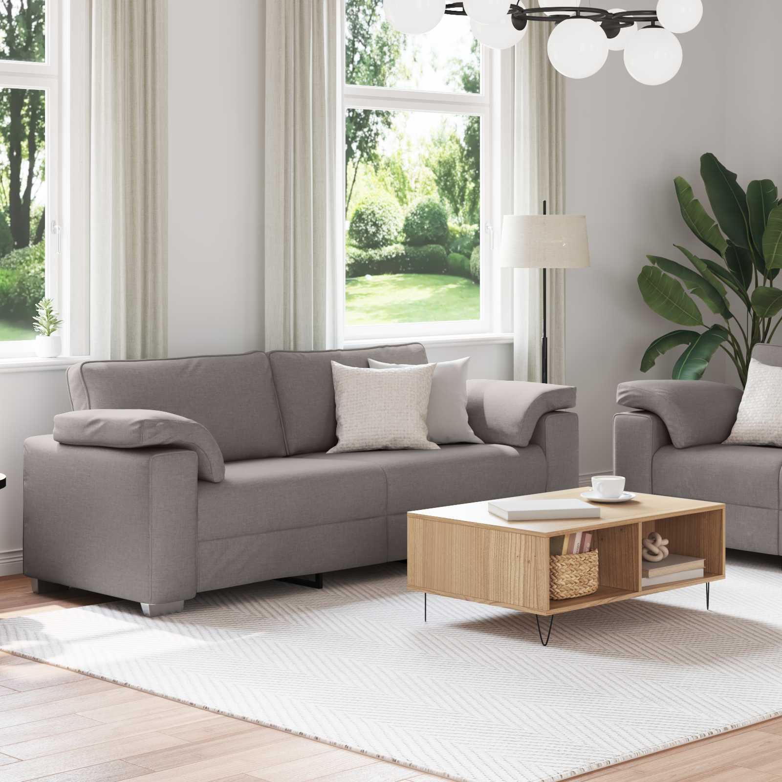 Canapé 2 pcs Taupe 219 x 80 x 82 cm tissu - XIOS