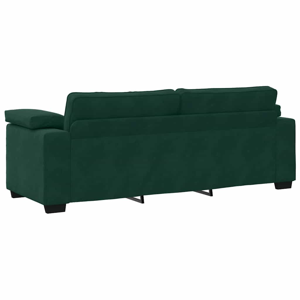 Ensemble canapé 2 pcs avec coussins velours vert foncé - XIOS