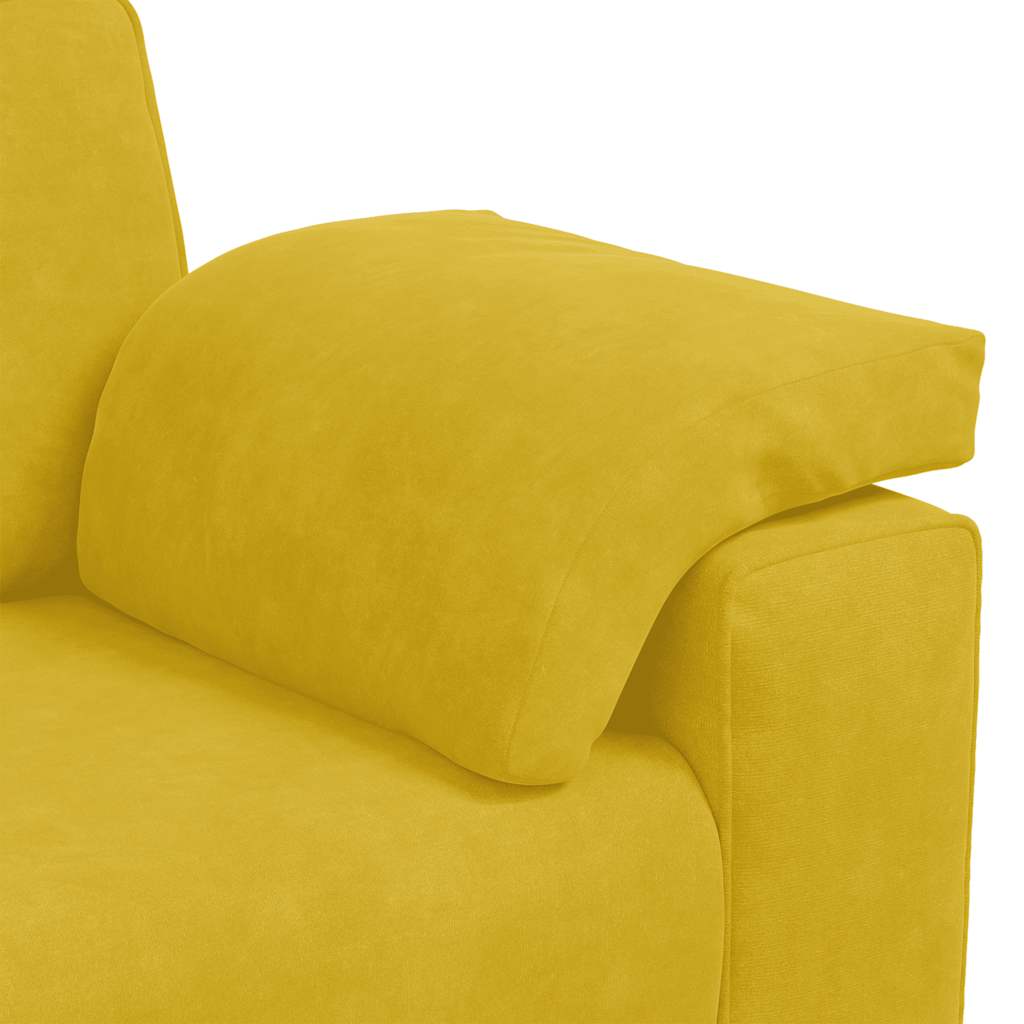 Ensemble canapé 2 pcs avec coussins velours jaune - XIOS