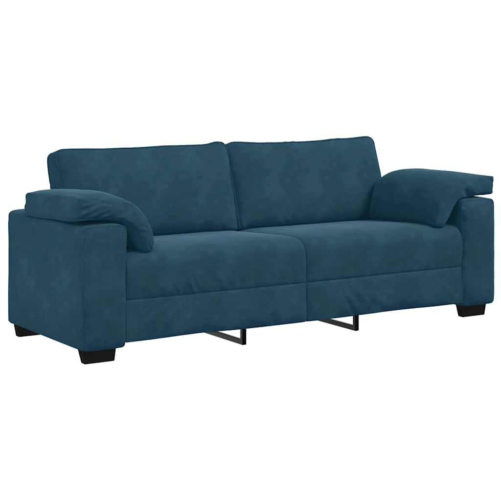 Ensemble canapé 2 pcs avec coussins velours bleu - XIOS