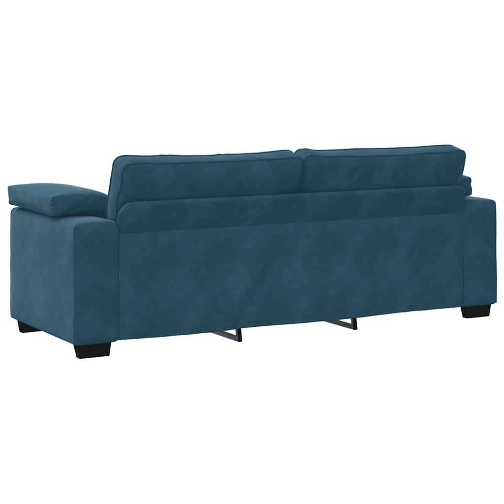 Ensemble canapé 2 pcs avec coussins velours bleu - XIOS