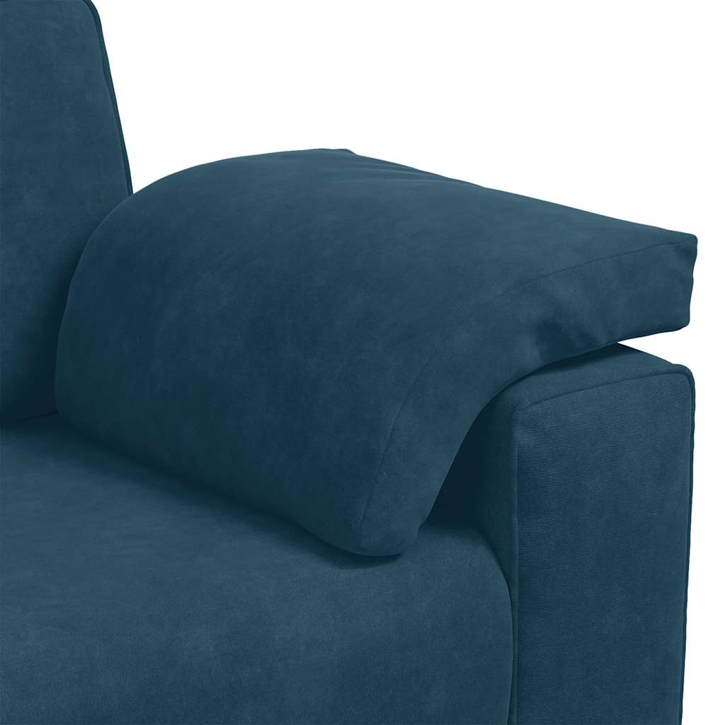 Ensemble canapé 2 pcs avec coussins velours bleu - XIOS
