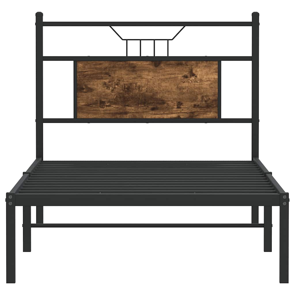 Cadre de lit sans matelas chêne fumé 90x190cm bois d'ingénierie - XIOS