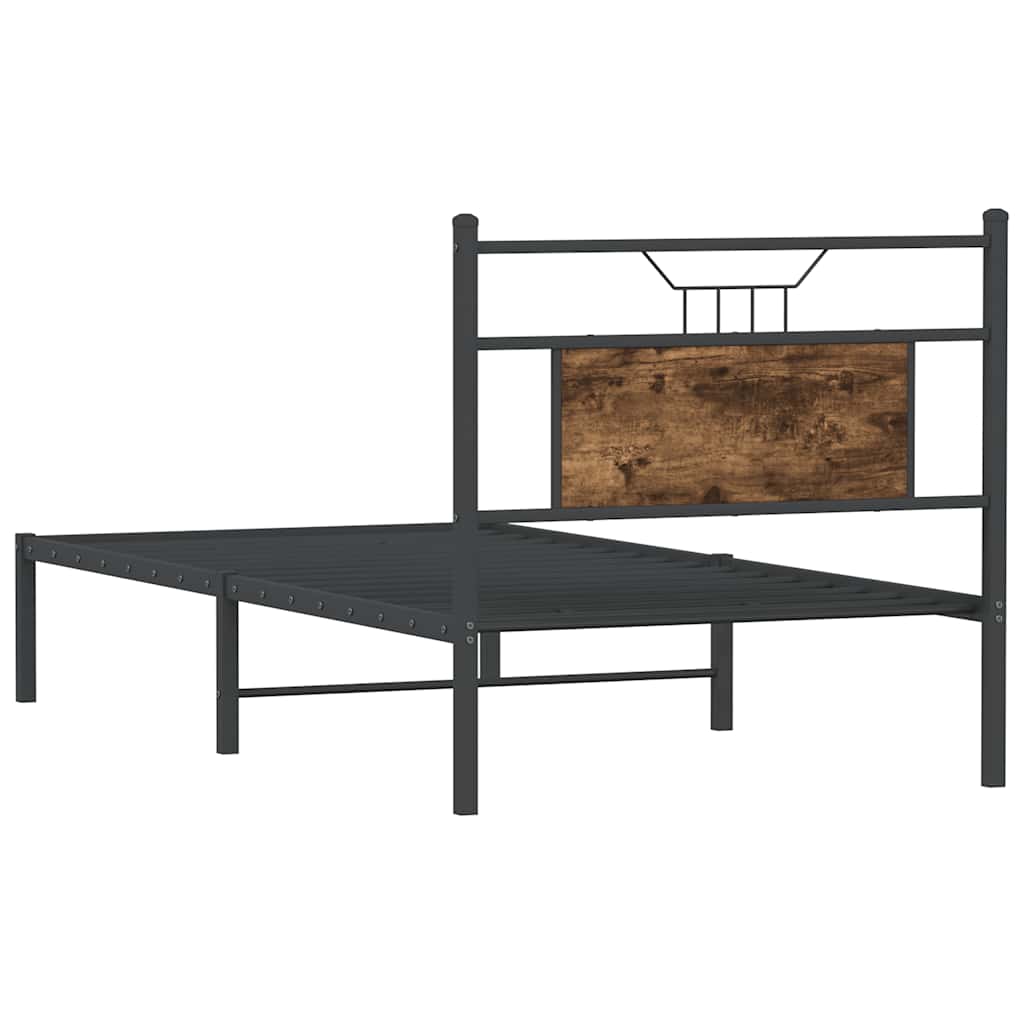Cadre de lit sans matelas chêne fumé 90x190cm bois d'ingénierie - XIOS