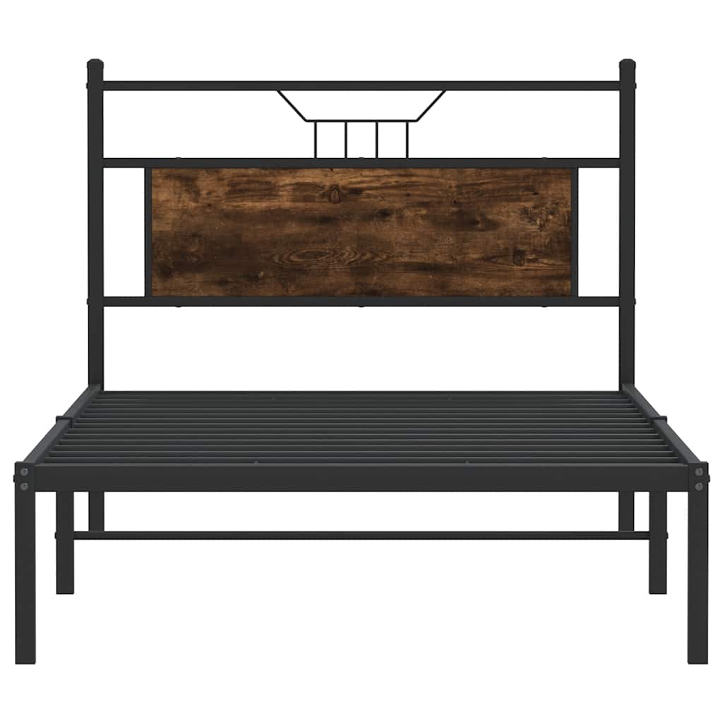 Cadre de lit sans matelas chêne fumé 100x190 cm bois ingénierie - XIOS