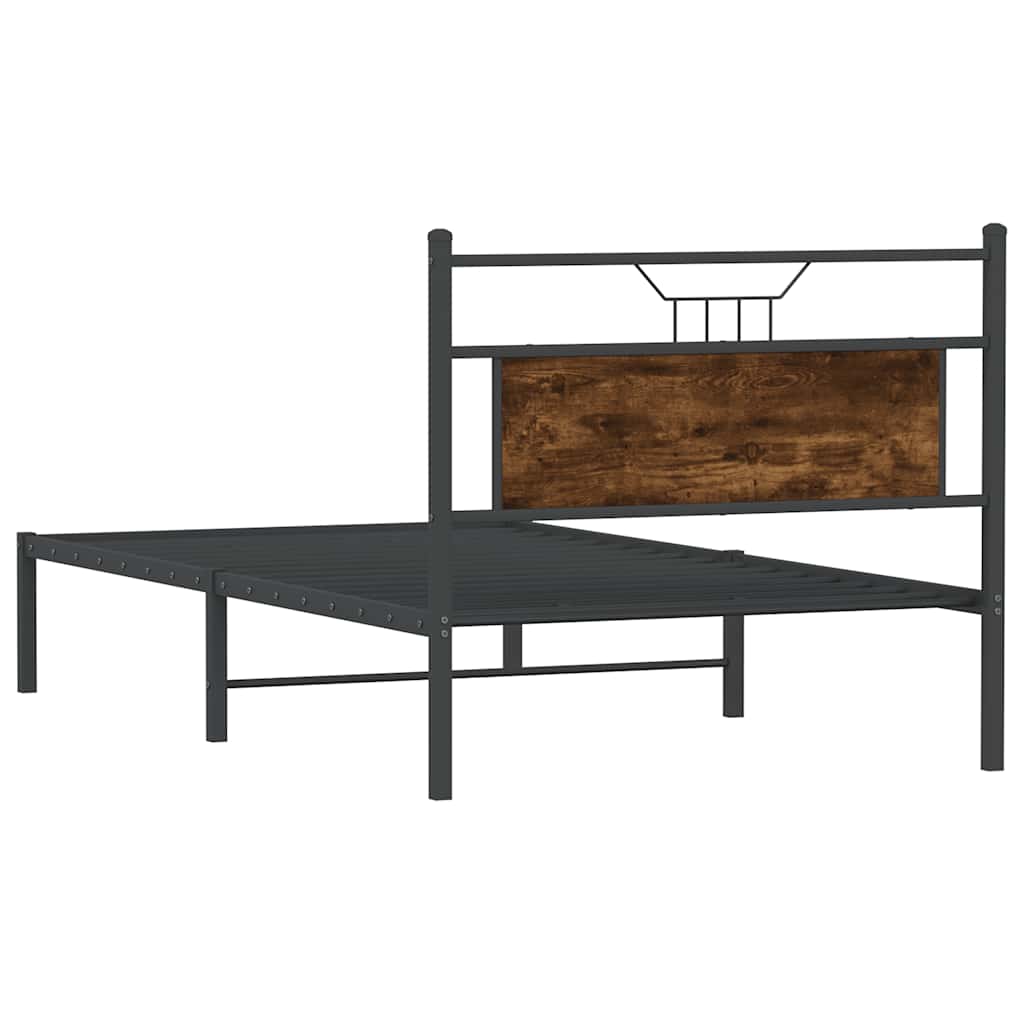 Cadre de lit sans matelas chêne fumé 100x190 cm bois ingénierie - XIOS